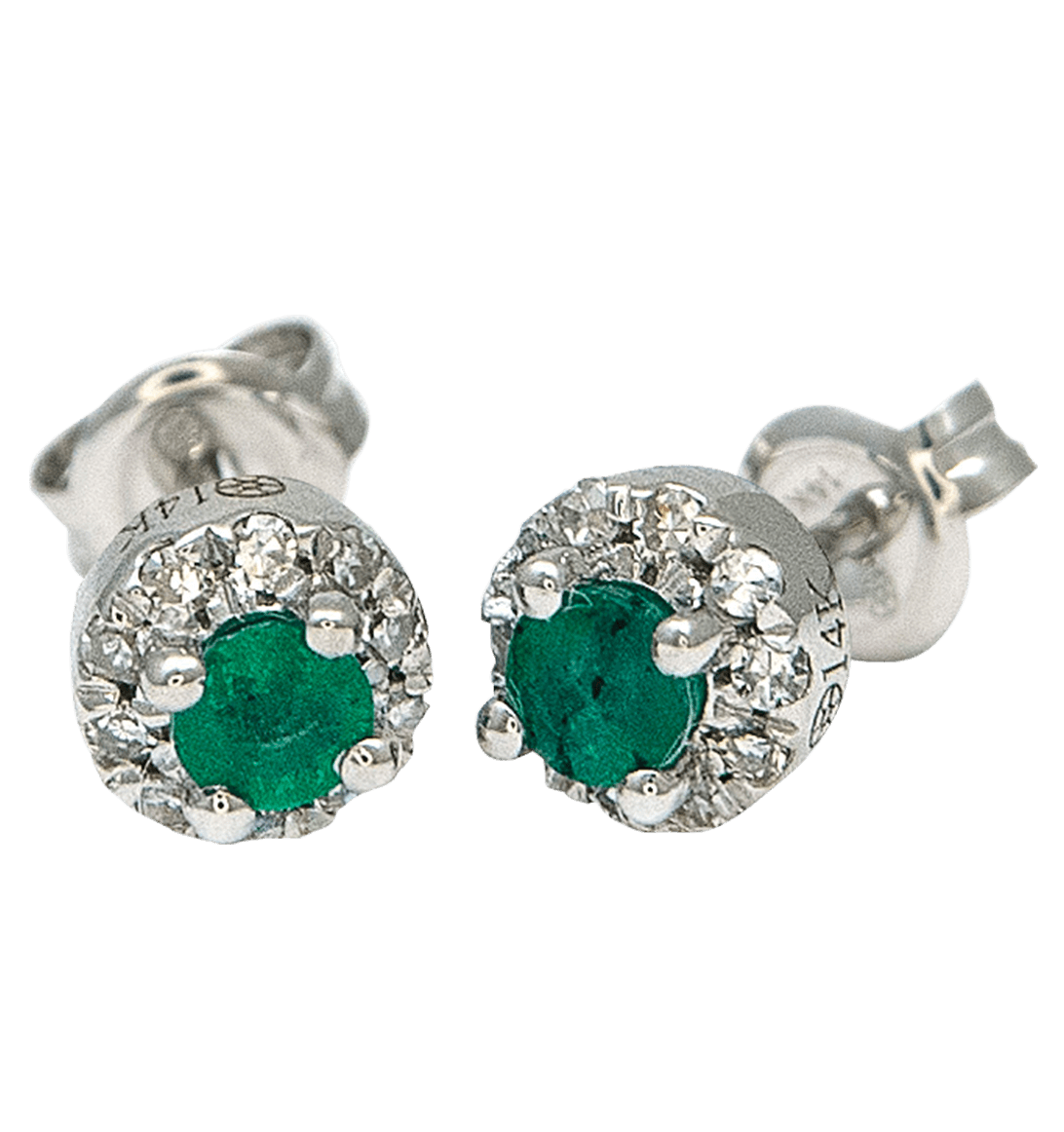 Emerald and Diamond Earrings