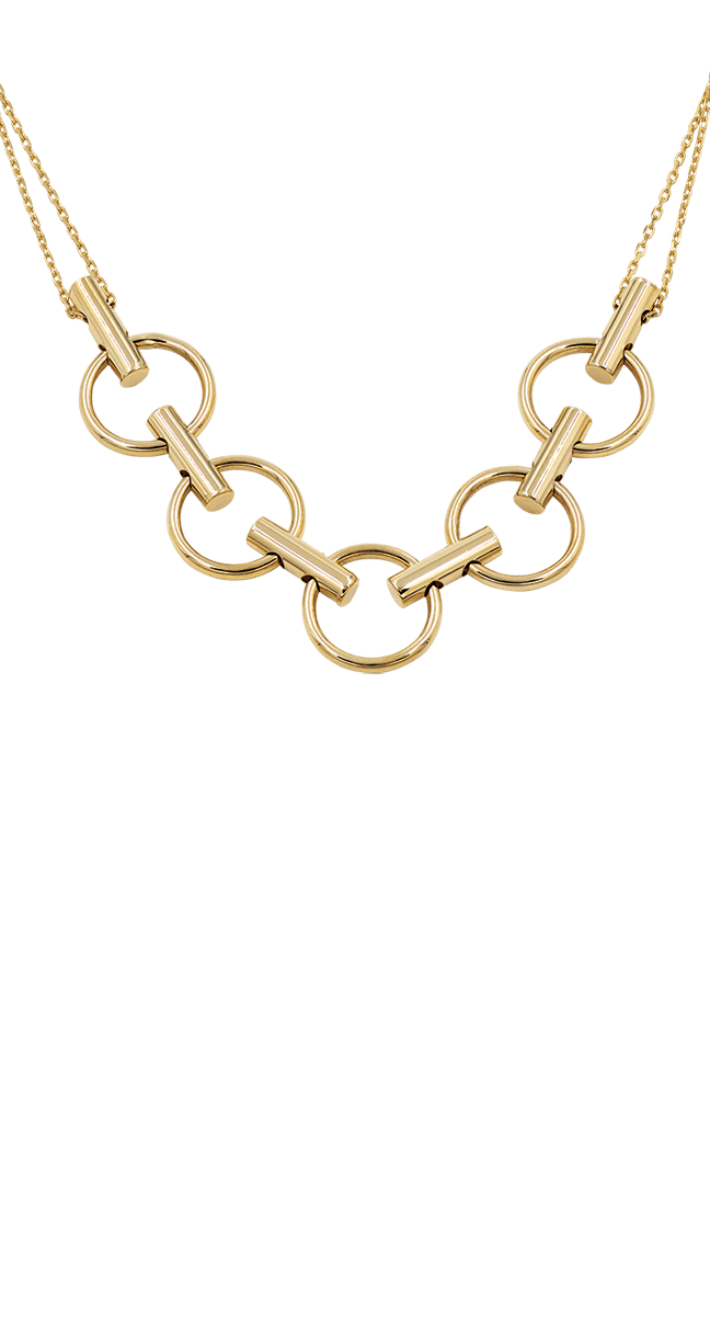 5 Circle Gold Necklace