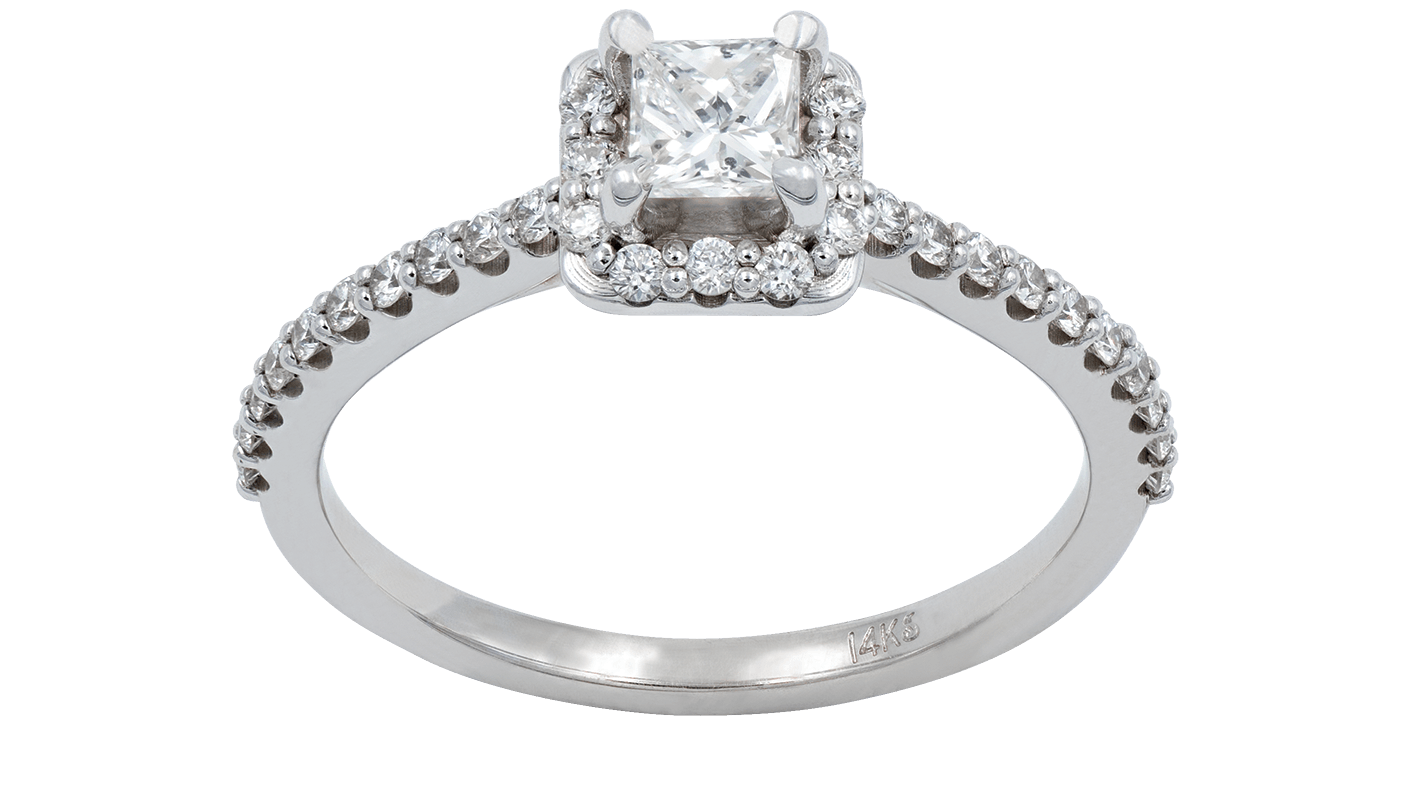 Princess Cut Diamond Halo Ring